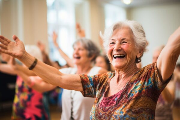 Senior women in a dance class